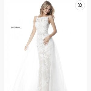 Sherri Hill Light Blue Lace Gown